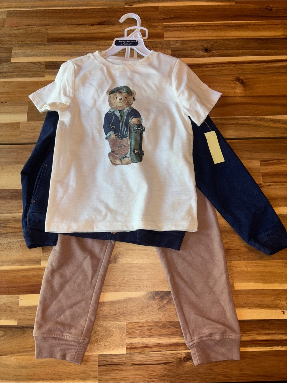 Tommy Bahama White Kids Bear Skateboard Graphic Tee